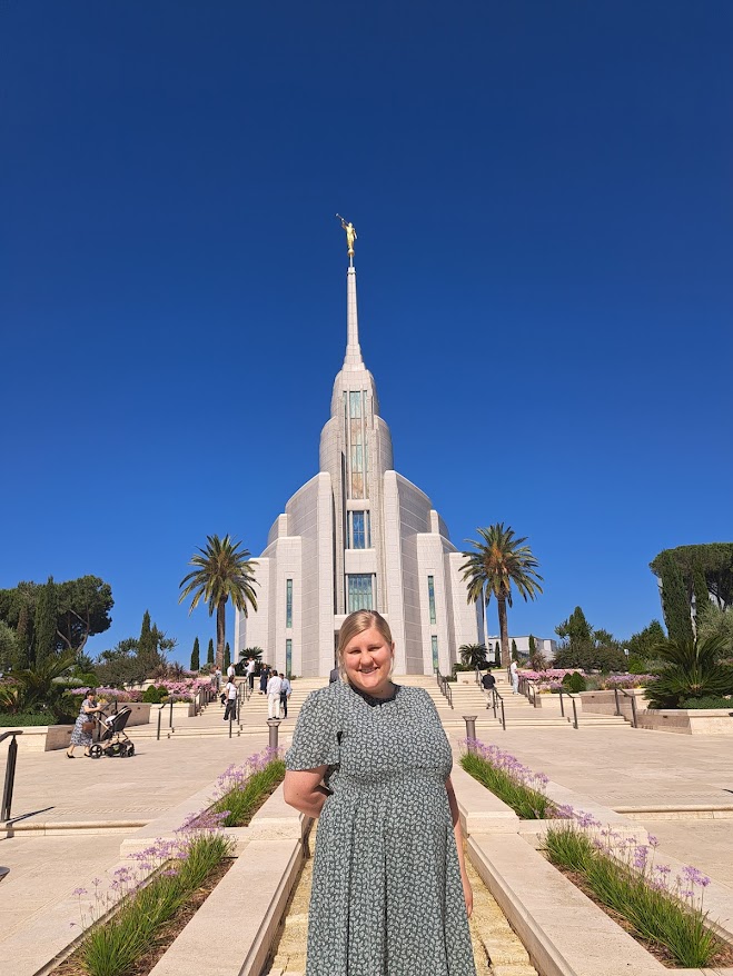 Mack in front of Rome Temple
