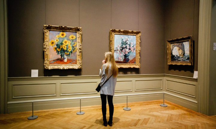 Person in a museum