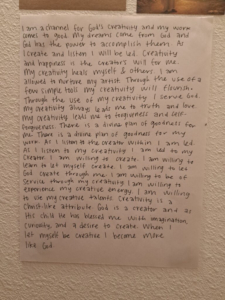  Creative Affirmations from the Artist's Way