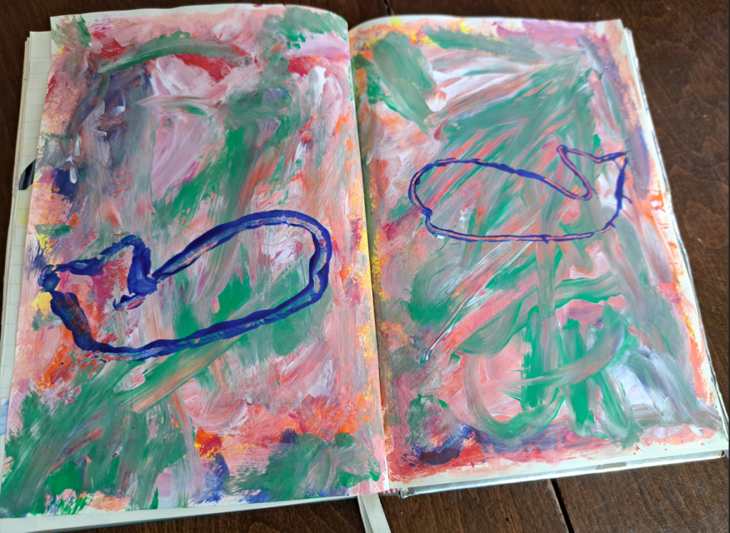 Painted page in my journal